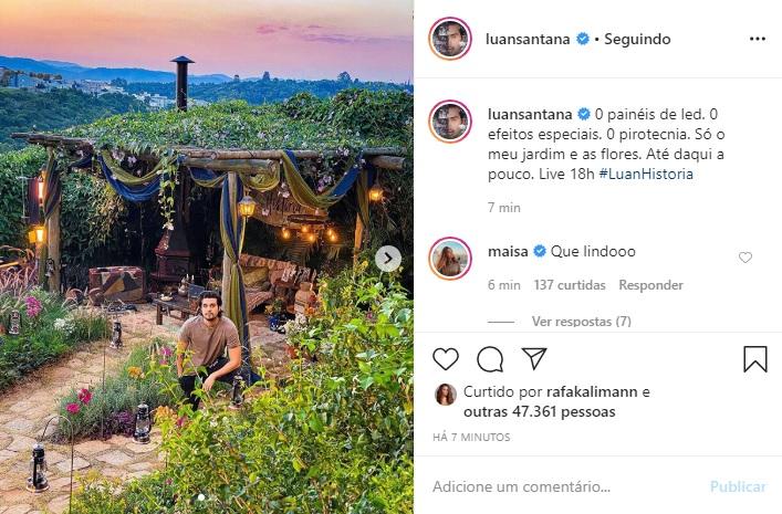 Luan Santana mostra o cenário de sua live