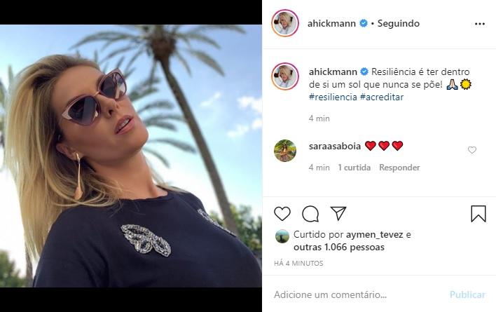 Ana Hickmann faz desabafo sobre resiliência