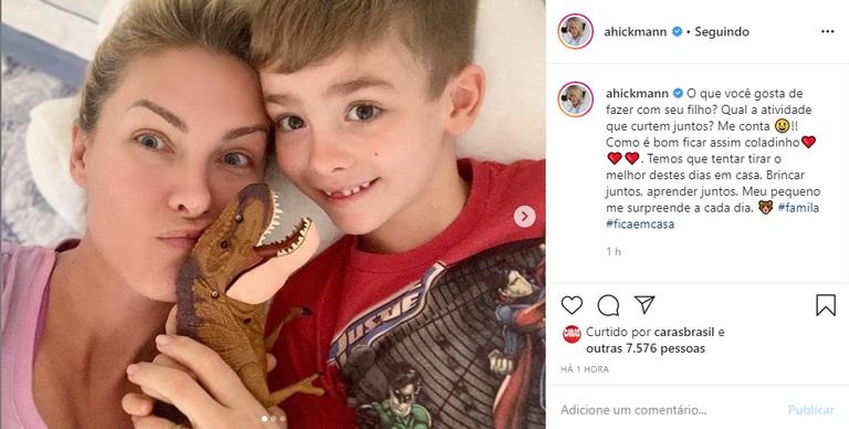 Ana Hickmann com o filho