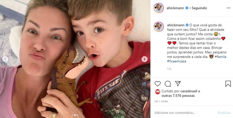 Ana Hickmann com o filho