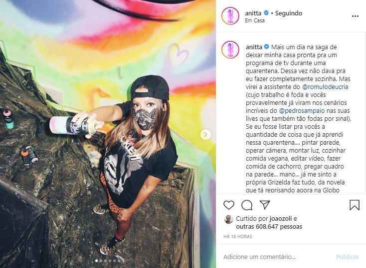 Anitta reforma a sua casa para a gravação de novo programa