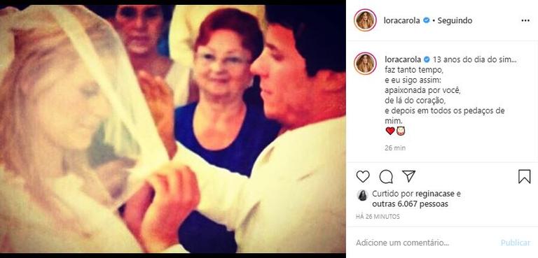 Carolina Dieckmann comemora 13 anos de casamento