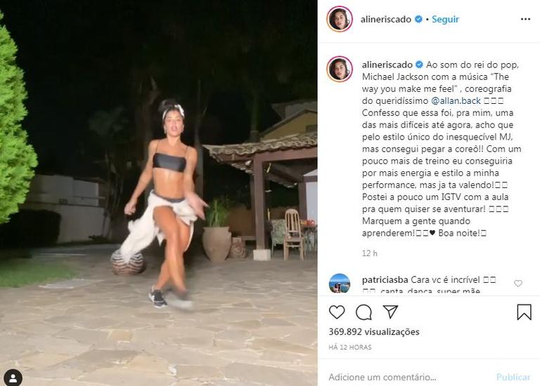 Aline Riscado surge dançando ao som de Michael Jackson