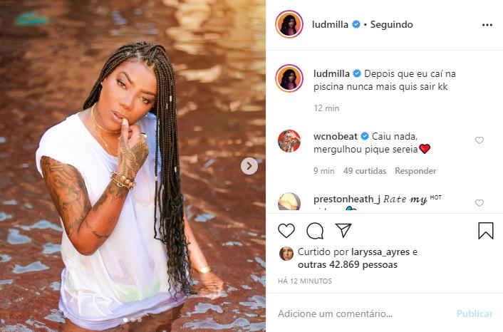 Ludmilla publica clique na piscina e arranca risadas