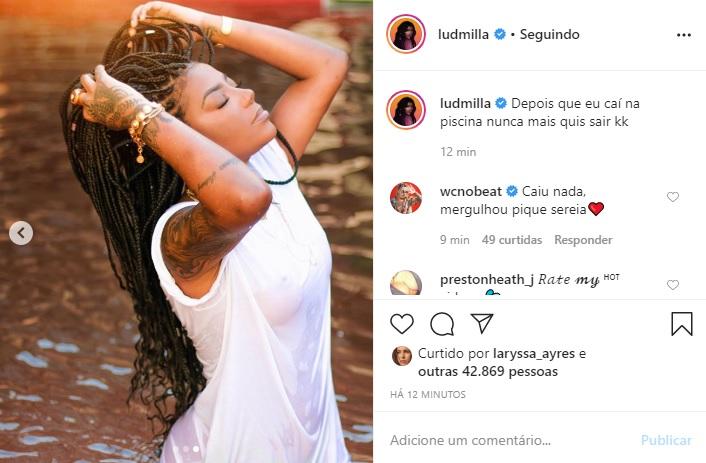 Ludmilla publica clique na piscina e arranca risadas