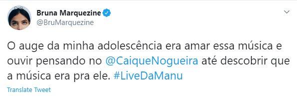 Marquezine conta em quem pensava ao ouvir música de Manu