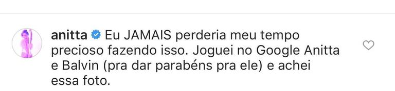 Anitta afirma que não apagou ex-marido da foto