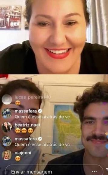 Grazi Massafera vê mulher atrás de Caio Castro em live