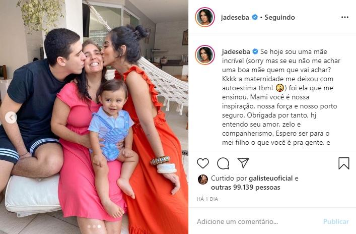 Jade Seba se declara para sua mãe e encanta a web