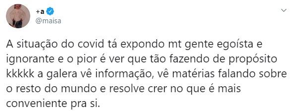 Maisa usa as redes sociais para desabafar sobre fake news