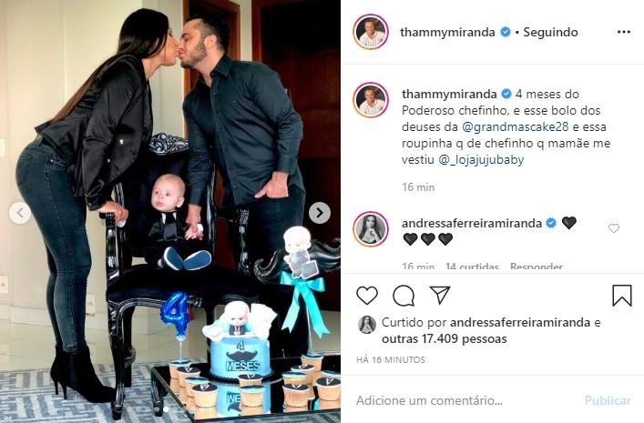 Thammy Miranda comemora mesversário de Bento