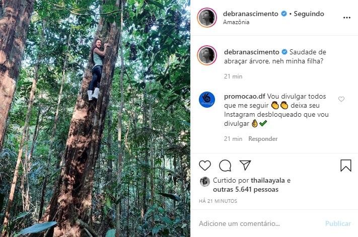 Débora Nascimento encanta a web com clique na natureza