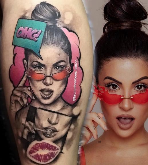 Fã tatua rosto de Bianca Andrade