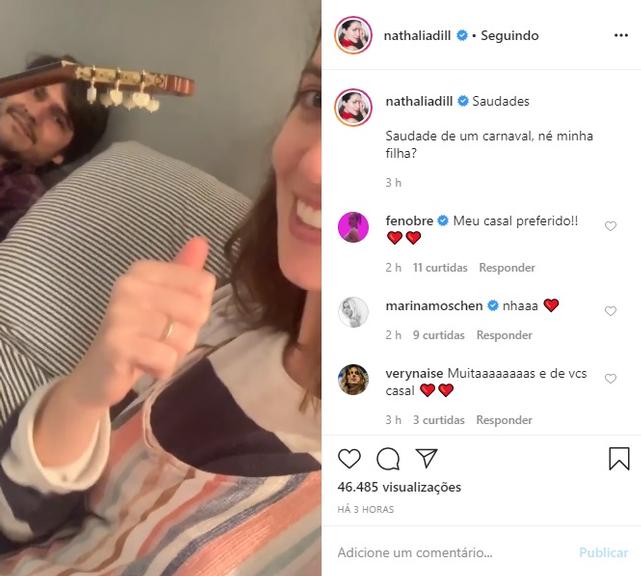 Nathalia Dill publica vídeo cantando música de Carnaval