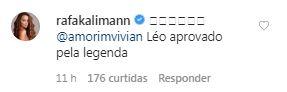 Rafa Kalimann 'aprova' namorado de Vivian Amorim e se diverte com legenda