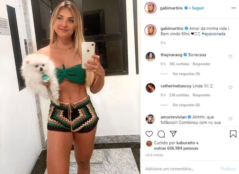 Gabi Martins adota cachorrinho e encanta a web