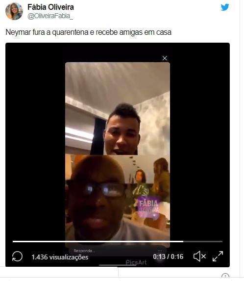 Neymar Jr fura quarentena e recebe amigas