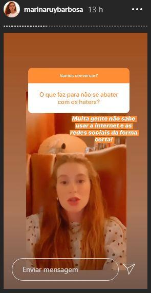 Marina Ruy Barbosa fala sobre críticas que recebe na web