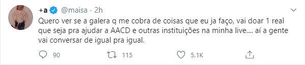 Maisa desabafa sobre as pessoas que a cobram posicionamento