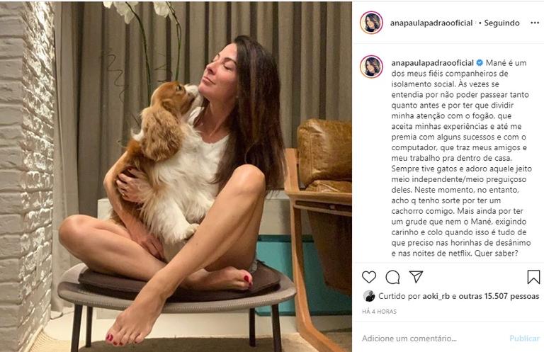 Ana Paula Padrão com seu cachorrinho