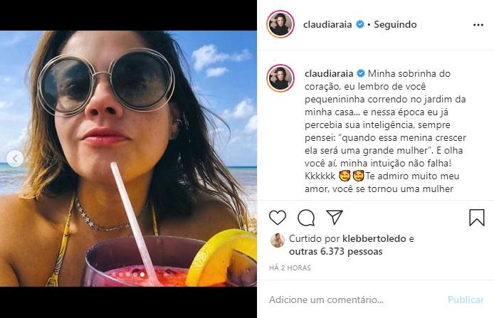 Claudia Raia deseja feliz aniversário para Juliana Mattoni