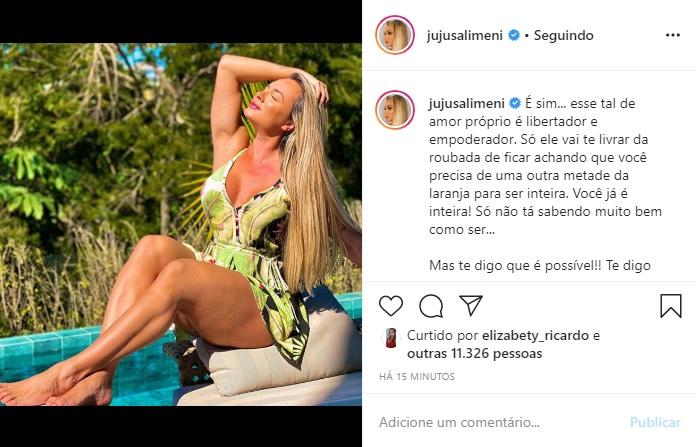 Juju Salimeni arranca elogios em clique na beira da piscina