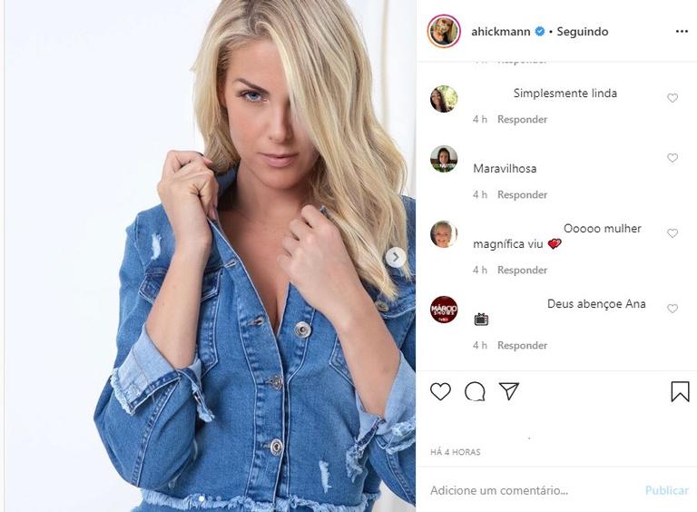 Ana Hickmann de look jeans