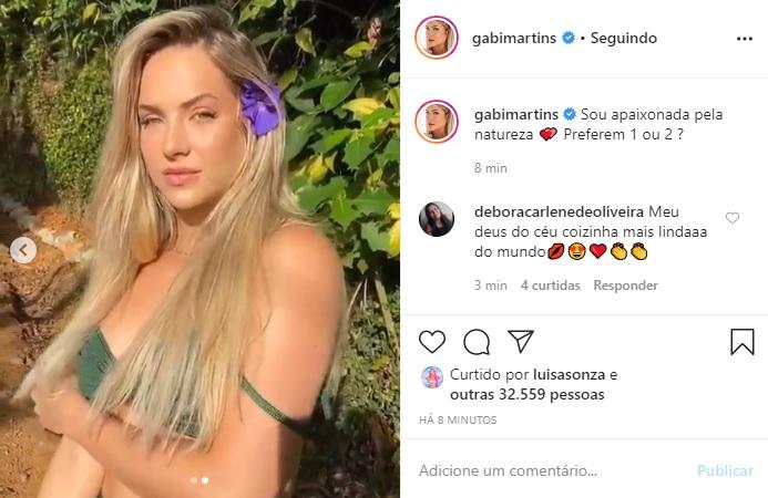 Gabi Martins arranca elogios em cliques de biquíni