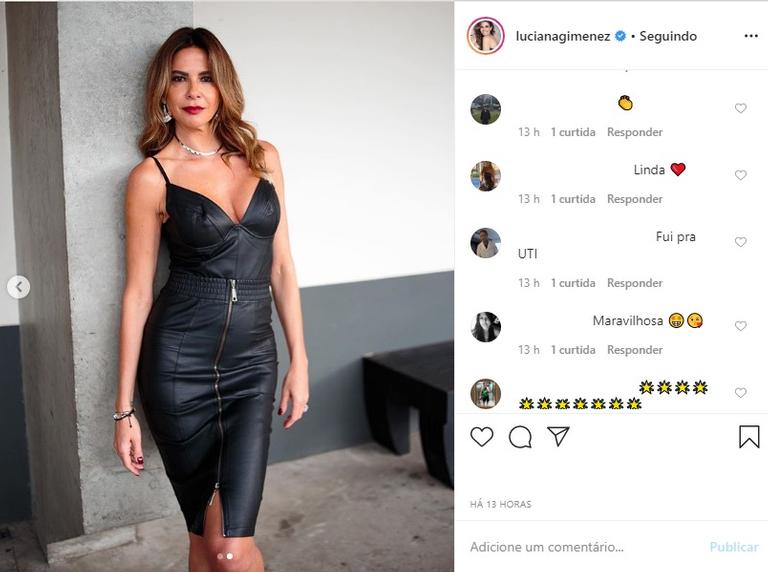 Luciana Gimenez de vestido preto