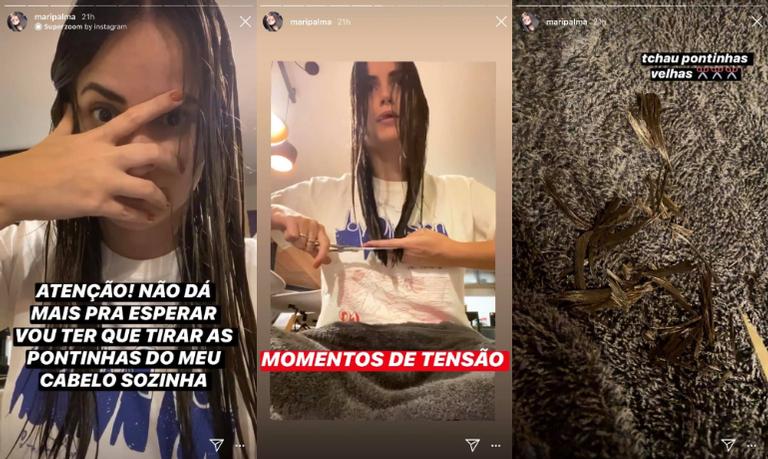 Mari Palma corta o seu cabelo em casa e mostra o resultado