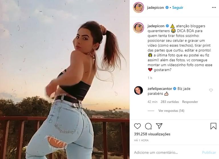 Jade Picon dá dicas para tirar foto