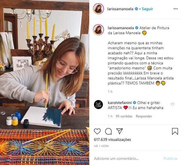 Larissa Manoela aproveita quarentena para pintar quadros