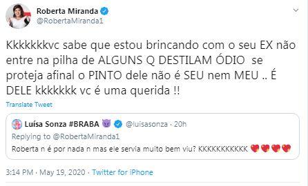 Roberta Miranda rebate comentário de Luísa Sonza sobre Whindersson Nunes