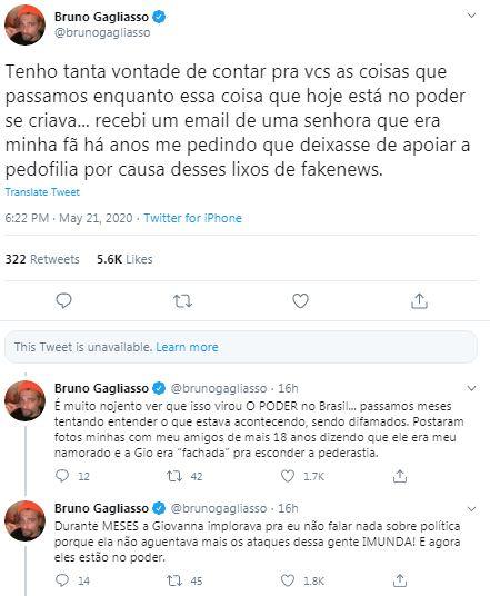 Bruno Gagliasso fala sobre críticas que recebeu por seu posicionamento político