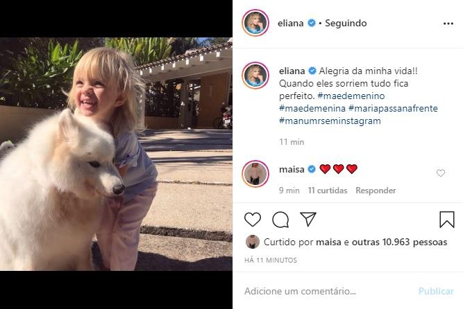 Eliana derrete o coração dos fãs com clique de sua filha