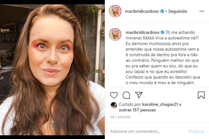 Mari Bridi usa as redes para fazer desabafo sobre autoestima