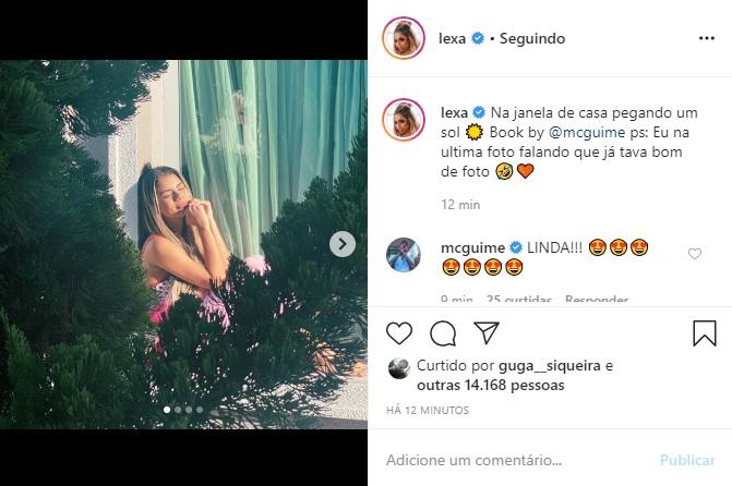 Lexa publica sequência de fotos tiradas por MC Guime