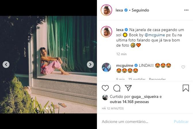 Lexa publica sequência de fotos tiradas por MC Guime