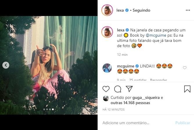 Lexa publica sequência de fotos tiradas por MC Guime