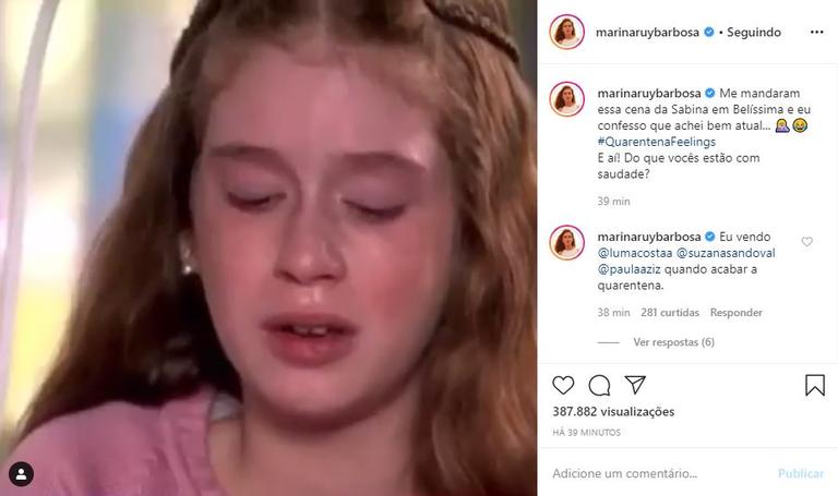 Marina Ruy Barbosa relembra cena icônica de Belíssima