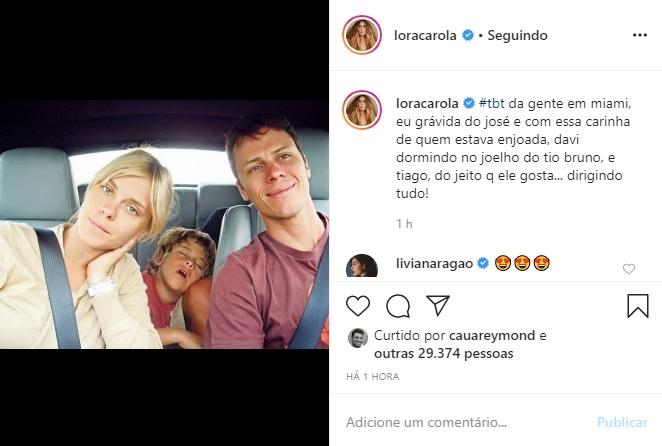 Carol Dieckmann relembra foto antiga em Miami com a família