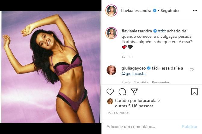 Flávia Alessandra relembra foto e é comparada a sua filha