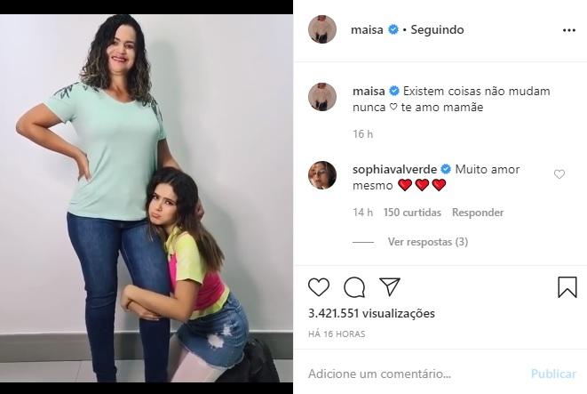 Maisa recria clique ao lado de sua mãe e encanta as redes