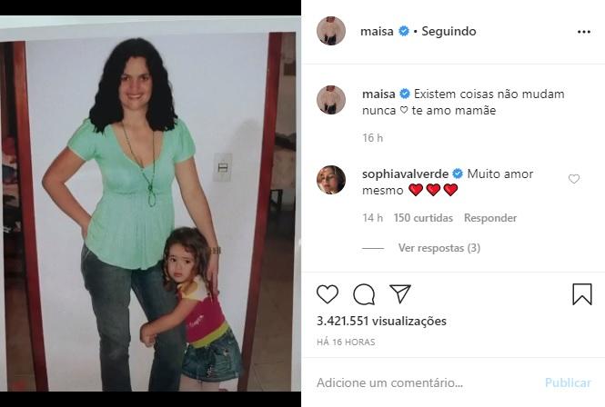 Maisa recria clique ao lado de sua mãe e encanta as redes