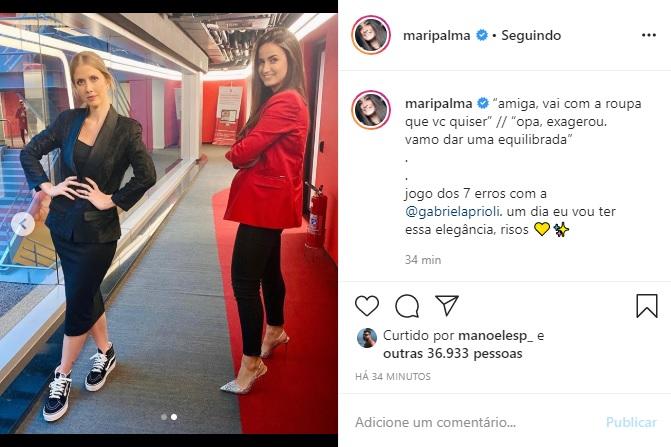 Mari Palma e Gabriela Prioli arrancam risadas em brincadeira