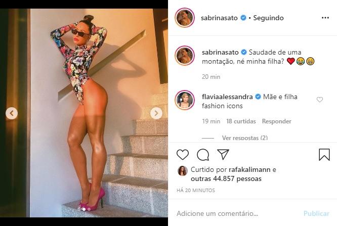 Sabrina Sato e Zoe arrancam elogios em cliques arrumadas