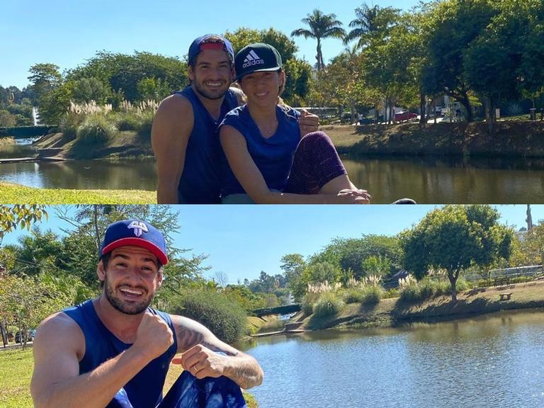 Alexandre Pato curte o dia ao lado de Rebeca Abravanel 