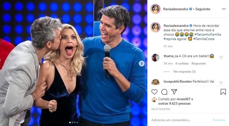 Flávia Alessandra relembra fotos ao lado da família