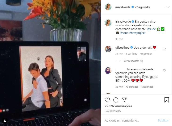 Isis Valverde faz ensaio fotográfico com o marido por vídeo