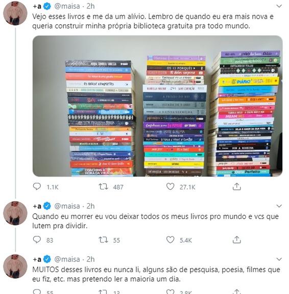 Maisa mostra coleção de livros